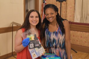 Founder, Amanda Brooks, with a Dignity Bag